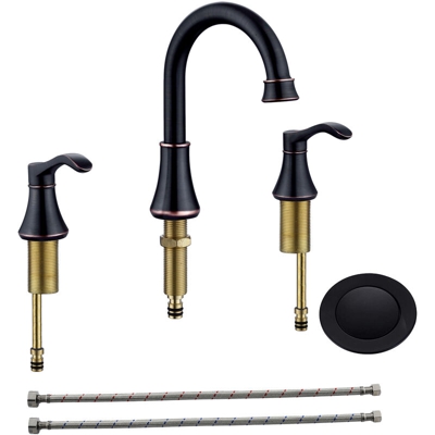Rubinetto per bagno diffuso a 3 fori Rubinetti da cucina a due maniglie Miscelatore per acqua calda e fredda Miscelatore per lavabo Rubinetti per