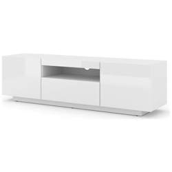 Lowboard Aura - Armadio Per Tv Da 150 Cm, Da Appendere O In Piedi, Universale, Per Tv, Credenza, Hifi (bianco Lucido Senza Led) en oferta