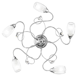 Plafoniera 5 lumi cromo Cm D 68xH 20 Lampada E14 da 40W características
