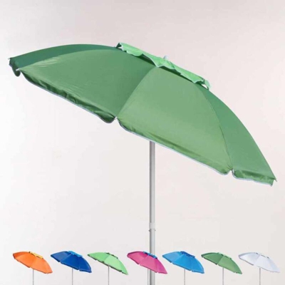 Ombrellone mare spiaggia alluminio 200 cm antivento protezione uv Corsica | Verde