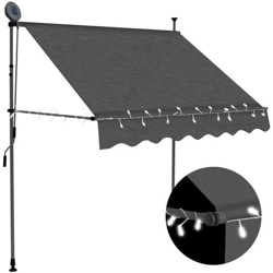 Tenda Da Sole Retrattile Manuale Con Led 100 Cm Antracite en oferta