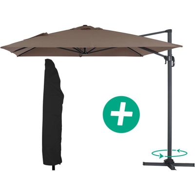 Parasole decentrato da giardino Alu Sun 4 - Rettangolo - 3 x 4 m - Talpa + Copertura protettiva