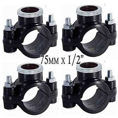 Confezione 4 x COLLARE IRRIGAZIONE 75MM x 1/2' . Utilizzato per l'installazione di elementi di irrigazione come irrigatori, dif