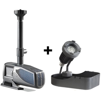 Sicce - Multipack pompa per laghetto syncra pond 0.5 700 litri/h + faretto halley a led sommergibile