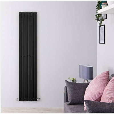 Hudson Reed Sloane Radiatore Termoarredo di Design Verticale Moderno - Termosifone con Finitura Nera - Design a Colonna Piatta - 862W - 1600 x 354mm