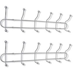 YOUTHUP Appendino a Muro in Acciaio con 12 Ganci 2 pz - Argento en oferta