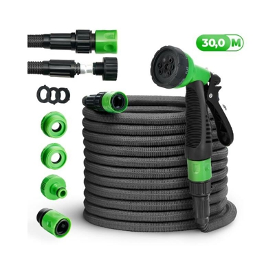 tillvex 30m Tubo da Giardino Flessibile in Estensione, Versione Migliorata 2019, Tubo Flessibile per Innaffiare, Tubo Flessibile per Laghetto da