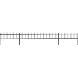 Recinzione da Giardino con Punta a Lancia Acciaio 6,8x0,6m Nera - Nero - Youthup en oferta