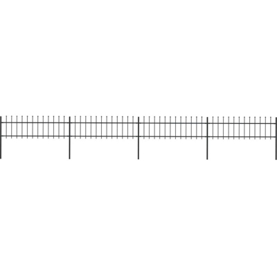 Recinzione da Giardino con Punta a Lancia Acciaio 6,8x0,6m Nera - Nero - Youthup