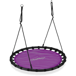 Relaxdays - Altalena da Giardino a Nido, per Bambini e Adulti, Regolabile, Ø 120 cm, Portata Max. 100 kg, Viola características