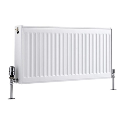 Hudson Reed Eco Radiatore Termoarredo a Piastra Type 22 - Termosifone Convettore Bianco - 1172W - 400 x 800mm - Riscaldamento ad Acqua Calda