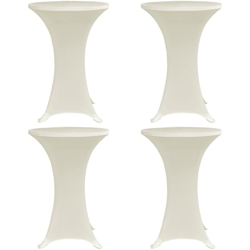 vidaXL Coperture Verticali per Tavolo 4 pz Ø80 cm Crema Elastico - crema en oferta