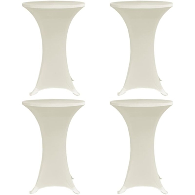 vidaXL Coperture Verticali per Tavolo 4 pz Ø80 cm Crema Elastico - crema