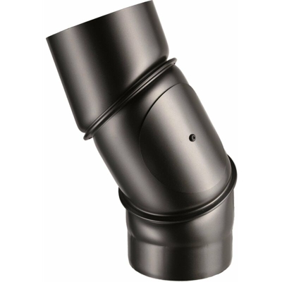 Curva a gomito orientabile con ispezione 0° a 90° per canna fumaria stufa a legna in acciaio da 2 mm -Ø 120 mm