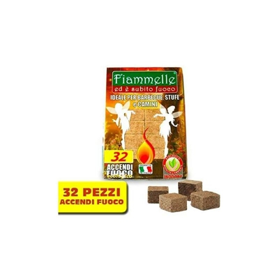 CUBETTI ACCENDIFUOCO ECOLOGICO PER CAMINO STUFA E BARBECUE 32 PZ - Maury's