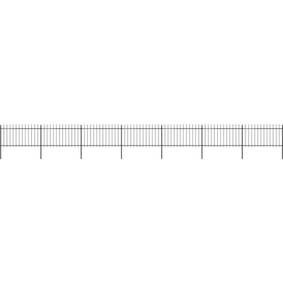 Recinzione da Giardino Punta a Lancia 11,9x1 m Acciaio Nera - Nero - Youthup