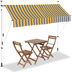 Tenda Sole Balcone Estensibile Parasole Avvolgibile Esterno Gambe 250cm Giallo en oferta