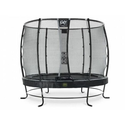 Exit - SOLO TRAMPOLINO Tappeto elastico da giardino rotondo 251cm con rete di sicurezza Deluxe - nero. Con telaio molto stabile. Un trampolino