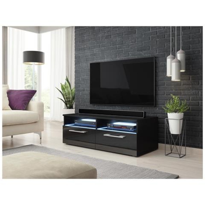 Mobile Tv Classico Zumbi Nero / nero Lucido 100cm Led