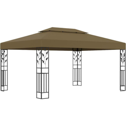 Gazebo con Tetto Doppio 3x4 m Grigio Talpa 180 g/m2 - Grigio talpa - Youthup precio
