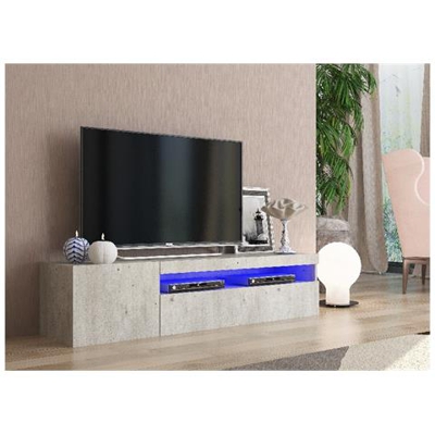 Mobile Porta Tv Daiquiri - Con Ante, Mensole, Ripiani - Da Salotto, Soggiorno - Grigio In Legno, 150 X 40 X 36,5 Cm