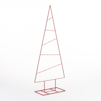 PACK Albero di Natale Thri e Ghirlanda Latt 10m Rosso Acciaio Dorato - Sklum