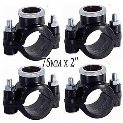 Confezione 4 x COLLARE IRRIGAZIONE 75MM x 2' . Utilizzato per l'installazione di elementi di irrigazione come irrigatori e diff