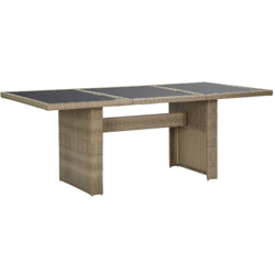 YOUTHUP Tavolo da Giardino Marrone 200x100x74 cm in Vetro e Polyrattan - Marrone precio