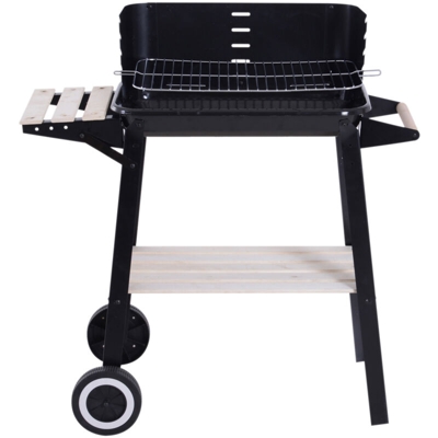 Griglia a Carbone Barbecue Picnic Altezza regolabile Nero 87x 45 x 83 cm - Outsunny