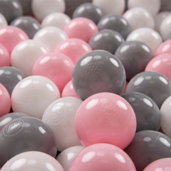300 ? 6CM Palline Morbide Colorate Per Piscina Bambini Fatto In EU, Bianco/Grigio/Rosa Chiaro - bianco/grigio/rosa chiaro - Kiddymoon en oferta