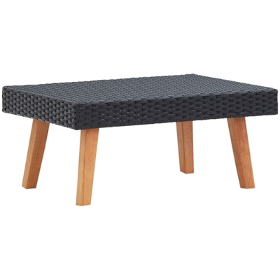 vidaXL Tavolino da Giardino in Polyrattan Nero - Nero