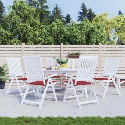 vidaXL Cuscini Sedie da Giardino 6 pz Rosso Vino 40x40x4 cm in Tessuto - Rosso