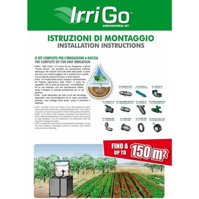 Kit Completo Agricoltura Sistema di Irrigazione A Goccia 150 mq Orto Giardino