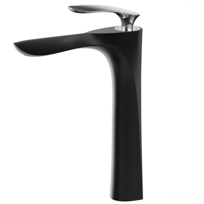 Lookshop - Sofisticato rubinetto lavabo alto in ottone massiccio cromato nero