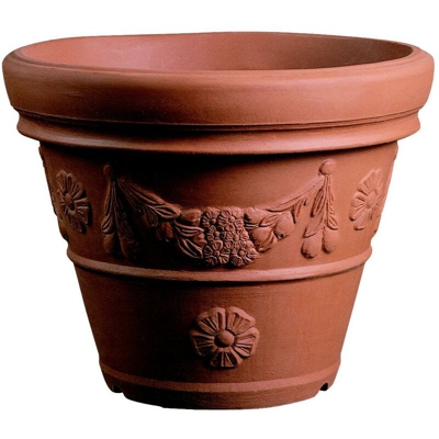 Vaso Resina Conico Festonato cm. 45 Terracotta