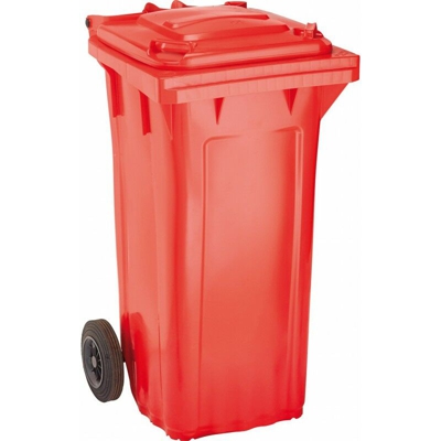 Trash Bin Wave-120 Della Plastica Rossa