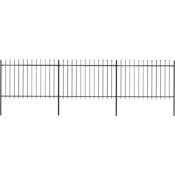 Recinzione da Giardino con Punta a Lancia Acciaio 5,1x1,2m Nera - Nero - Youthup características