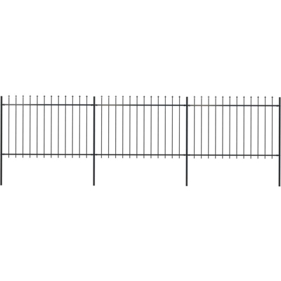 Recinzione da Giardino con Punta a Lancia Acciaio 5,1x1,2m Nera - Nero - Youthup