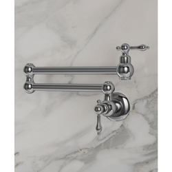 Lookshop - Rubinetto a parete con due maniglie estraibili e due giunti girevoli cromati en oferta