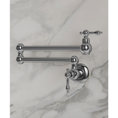 Lookshop - Rubinetto a parete con due maniglie estraibili e due giunti girevoli cromati