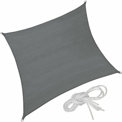 Tectake - vela ombreggiante quadrata in polietilene, grigio - telo ombreggiante, ombreggiante, telo vela ombreggiante - 540 x 540 cm - grigio