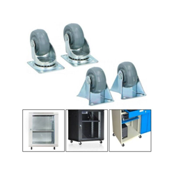 Tradeshop - SET 4 RUOTE GIREVOLI MULTIUSO PER MOBILI CARRELLO 5 CM ROTELLE IN GOMMA GRIGIO en oferta