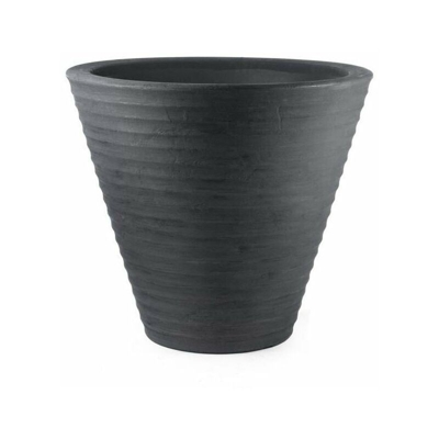 Vaso tondo Africa classic per fiori e piante, in resina, da esterno e giardino. -DIAM 105 x H 90 cm / Antracite