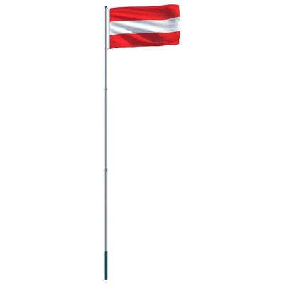 Bandiera con Pennone in Alluminio 6 m dell'Austria - Vidaxl