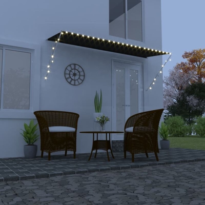 Tenda da Sole Retrattile con LED 300x150 cm Crema - crema - Vidaxl