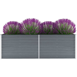 Letto Rialzato da Giardino Acciaio Zincato 240x80x77 cm Grigio características