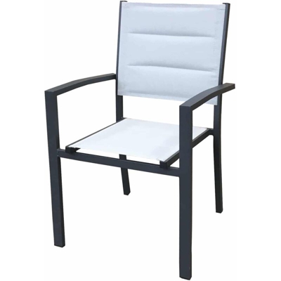 Sedia da Giardino Sicilia Alluminio/Textilene impilabile 57x58x90 cm - Chillvert