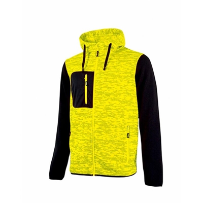 U-Power Rainbow Yellow Fluo Felpa Con Zip Antinfortunistica Taglia Xxl