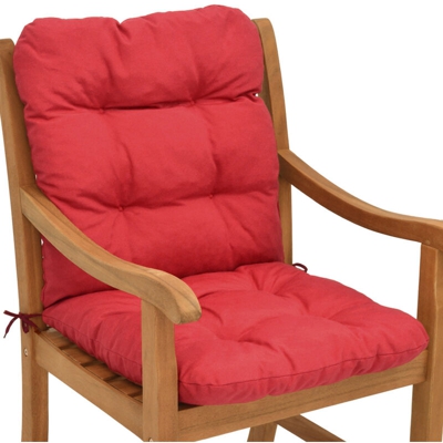 Beautissu Cuscino per sedie da Giardino Flair NL - Comoda e soffice Imbottitura - Ideale Anche per spiaggine Rosso