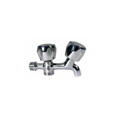 Rubinetto Rondella Cromata Doppia V Metallo 1/2 (Bl) B65101